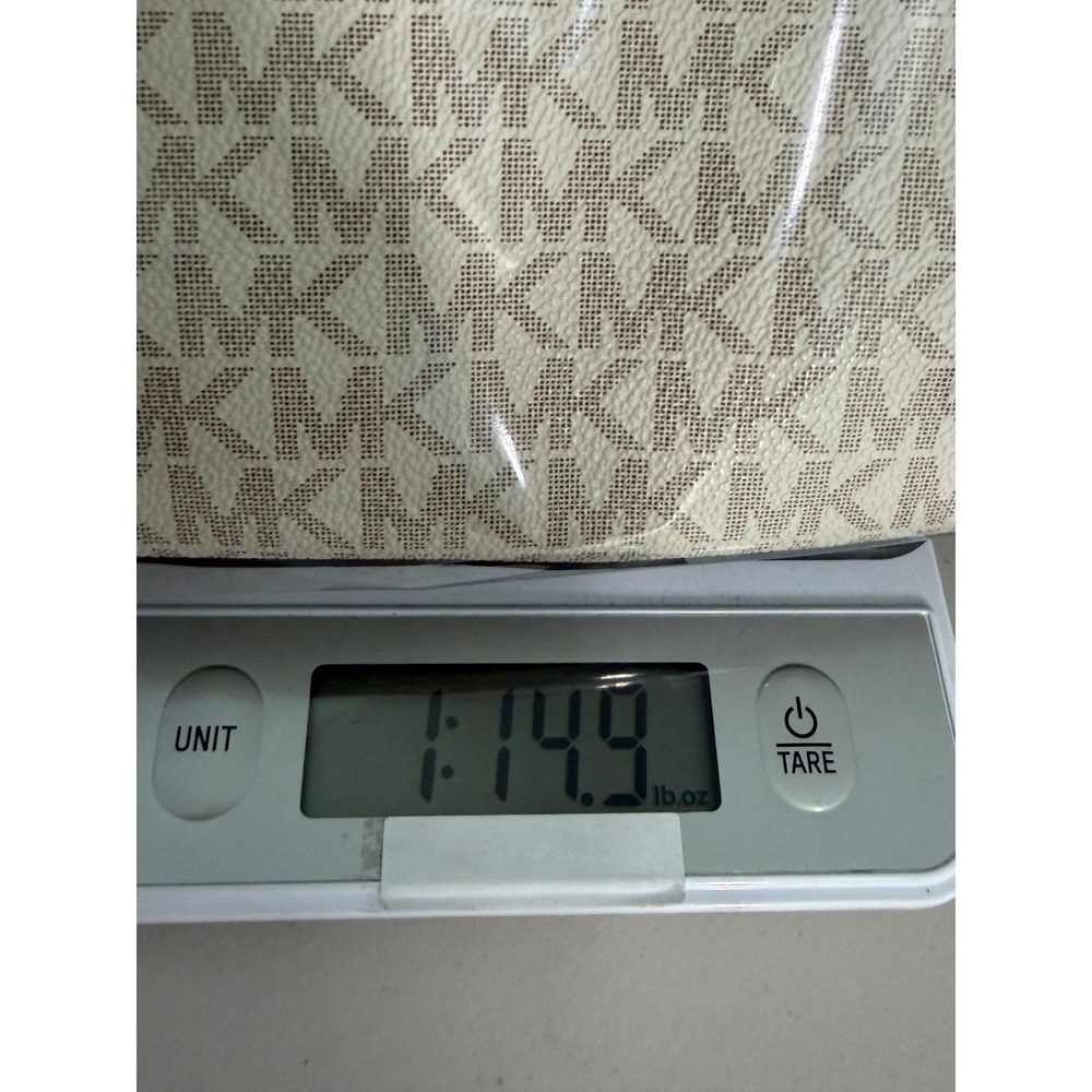 Michael Kors Hamilton Traveler White MK Monogram Logo‎ Satchel Crossbody Bag - Picture 9 of 9